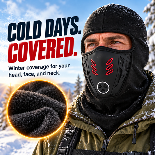 ❄️ Winter Fleece Balaclava with Vented Face Panel & Extended Neck Coverage