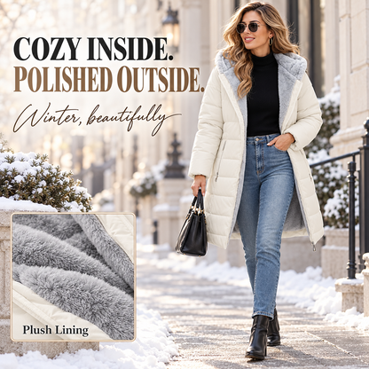 Stay Warm Without the Bulk: Women’s Plush-Lined Puffer Coat