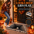 💀 3D Halloween Rug, Spooky Optical Illusion Skeleton Rug🎃