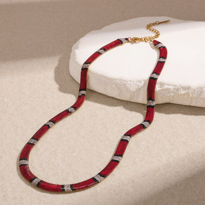 🐍✨ Snake-Inspired Statement Necklace — A Bold, Timeless Chain With Real Snake-Texture Details