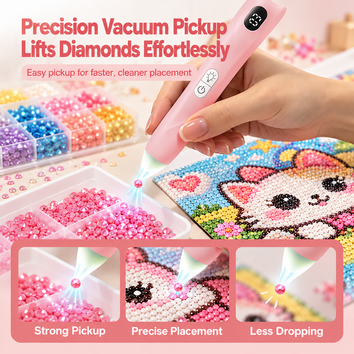 💎 Electric Diamond Painting Pen – 3 Adjustable Suction Levels, No Wax Needed! 🎨