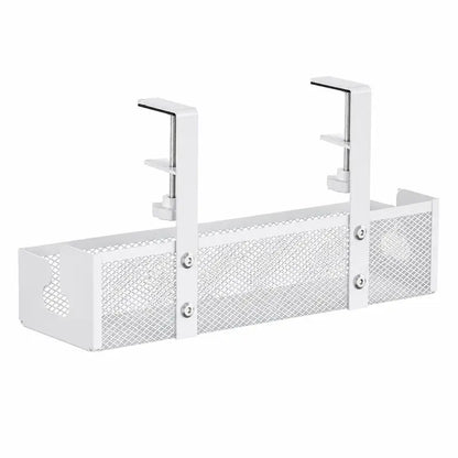 Under-Desk Cable Management Tray – No-Drill Clamp Organizer for Desks Up to 2" Thick