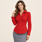 Women's Modern Sculpted Button-Down | Premium Stretch Work Blouse