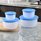 4-Piece Food Storage Containers with Lids – Multi-Size Stackable Kitchen Storage Bowls
