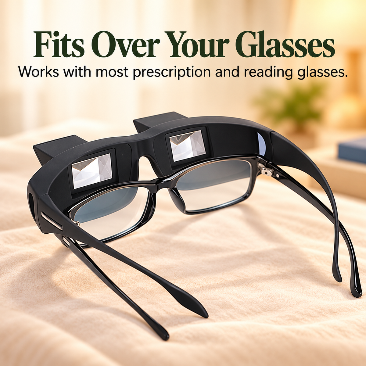👓 90° Prism Reading Glasses – Read Comfortably While Lying Down! 📖