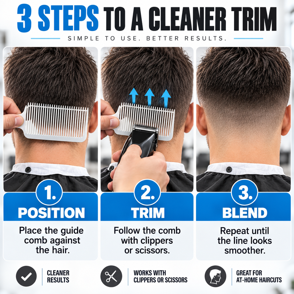 ✂️ 4-Piece Hair Cutting Guide Kit – Adjustable Home Barber Set
