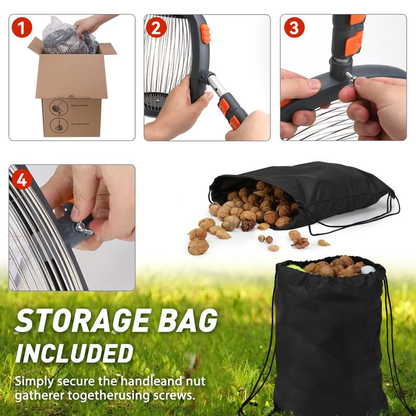 🍎Nut Gatherer – No-Bend Roller with Foot-Operated Quick Release🍎
