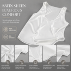 Women's Satin V-Neck Tank Top – Sleeveless Relaxed Fit