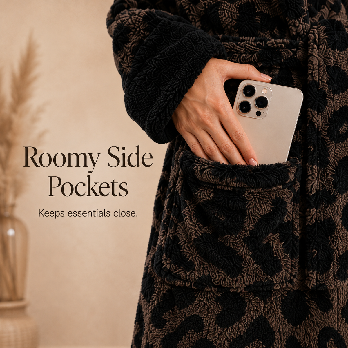 Treavhds™ Hooded Long Leopard Print Bathrobe - Thickened Flannel Fabric
