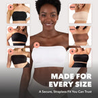 ✨ Convertible Strapless Bandeau Bra with Wireless Comfort, Anti-Slip Grip 👍Suitable for All Body Types