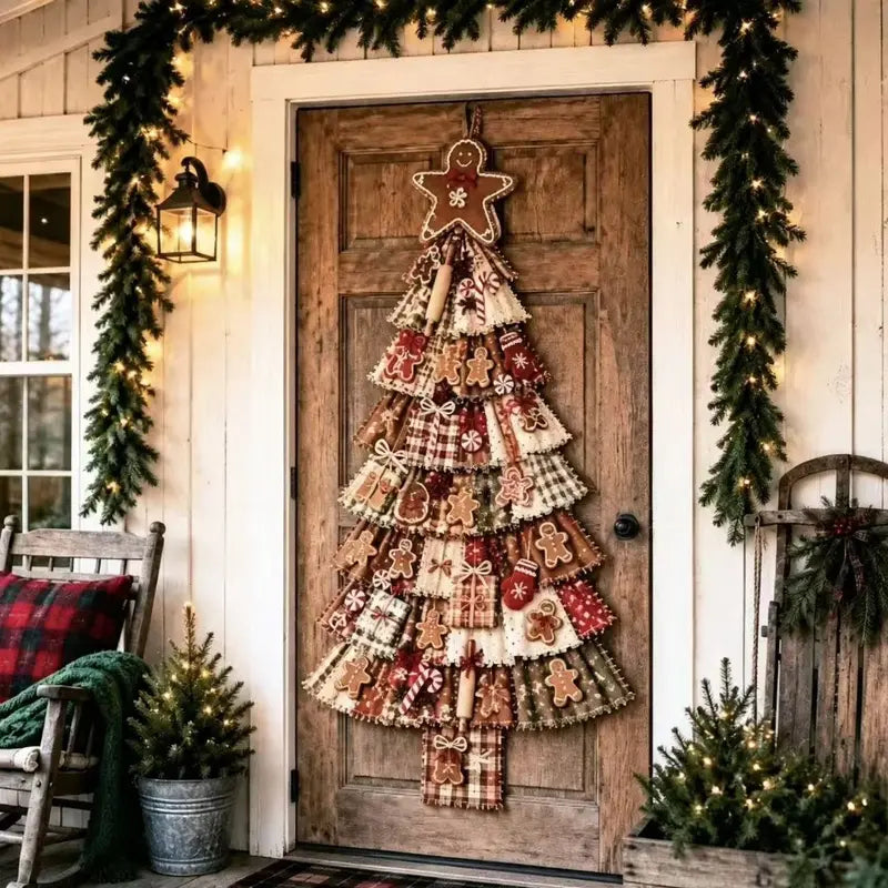 DIY Oversized Patchwork Christmas Tree Door Hanging Kit with Tools