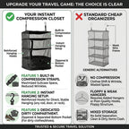 🧳 Travel Hanging Closet Organizer Bag with Hooks & Compression Straps