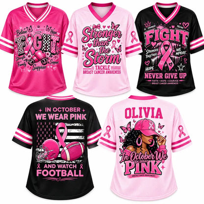 Pink Ribbon Breast Cancer Support Game Day Jersey