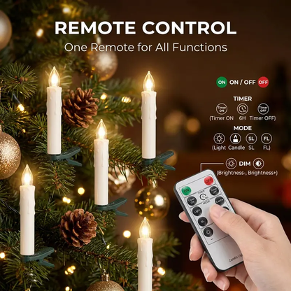 🕯️Battery-Powered Flameless Clip-On Christmas Candle Lights with Remote & Timer🕯️