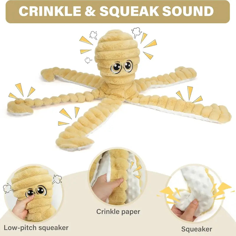 Interactive Octopus Dog Toy – Squeaky, Crinkle & Soft Plush Fun for Happy Pups