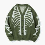 Skeleton Ribcage Oversized Knit Button Cardigan