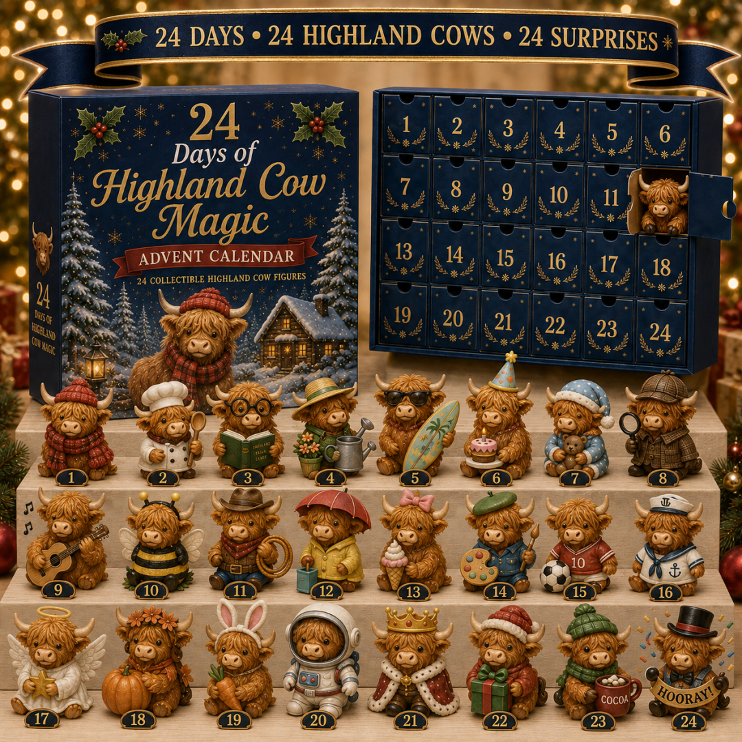 24 Days of Highland Cow Surprises: The Cutest Holiday Countdown of the Year! 🎄🐮
