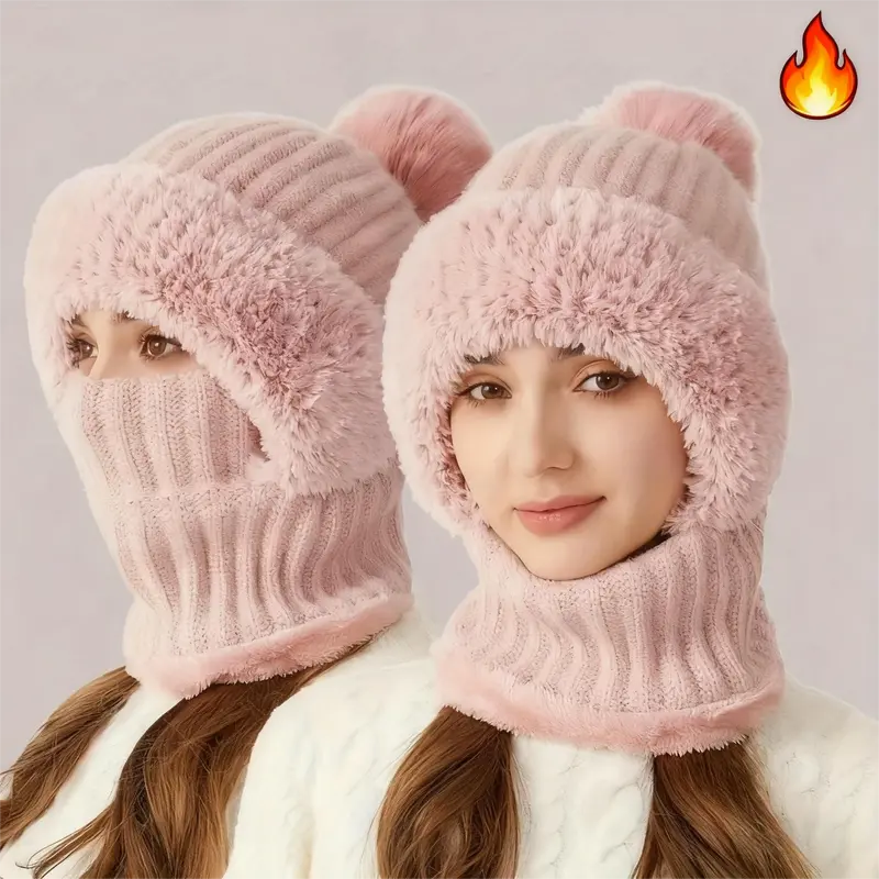 3-in-1 Women’s Winter Balaclava Hood – Fleece-Lined Hat, Scarf & Face Cover