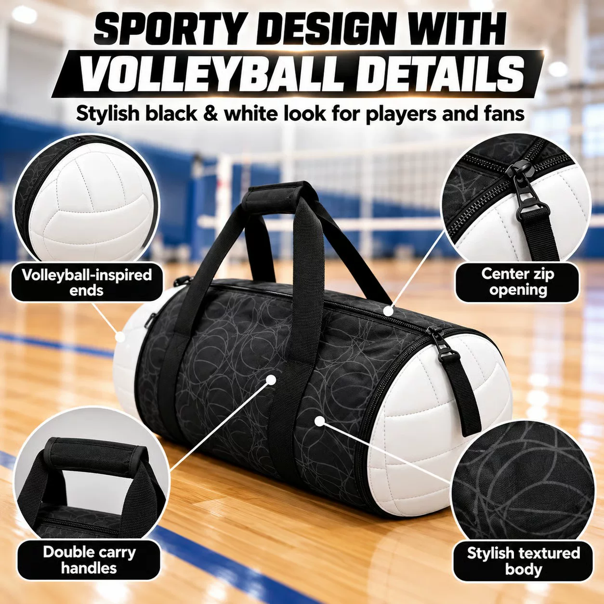 🏐Volleyball-Shaped Duffel Bag – One Bag, Two Forms!🏐