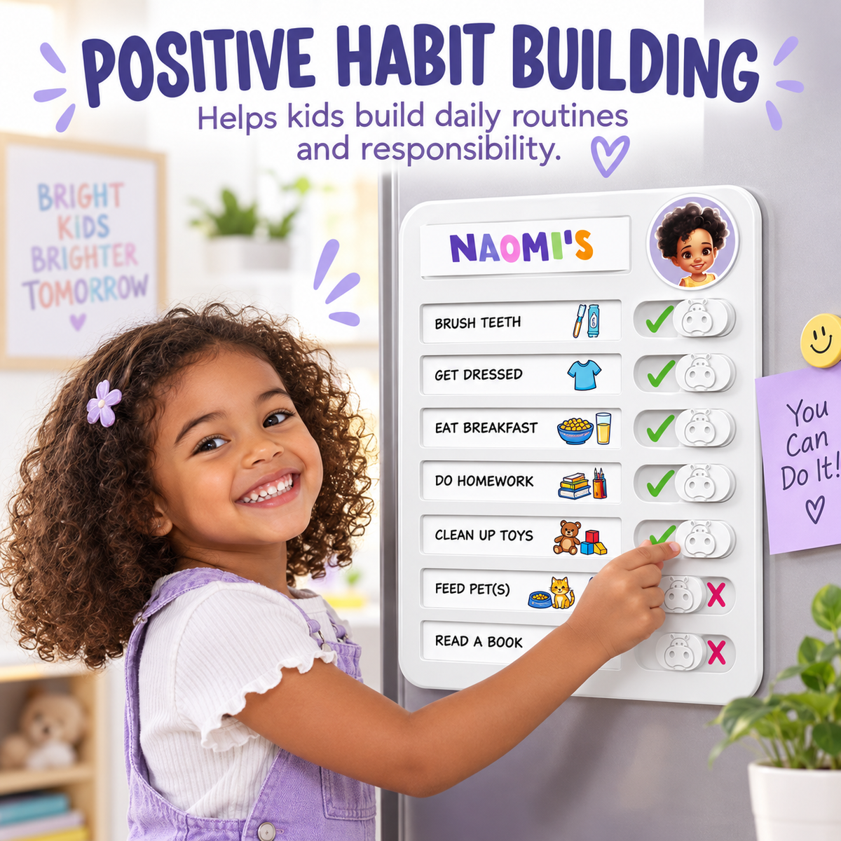 Magnetic Chore Chart for Kids—Builds Independence & Responsibility