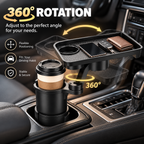 2-in-1 Rotating Car Cup Holder Tray & Console Organizer