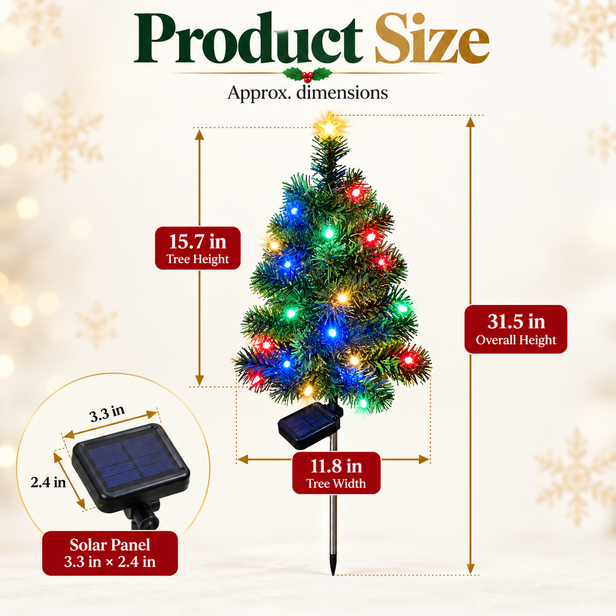 🎄 Solar Christmas Tree Garden Light – Festive Outdoor Holiday Decor
