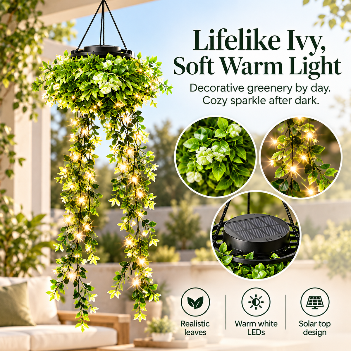 Solar Artificial Plants Hanging lights– Bring Your Garden to Life After Dark