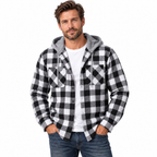 Men's Plaid Flannel Hooded Shirt Jacket – Essential Fall Layer for Casual Everyday Style