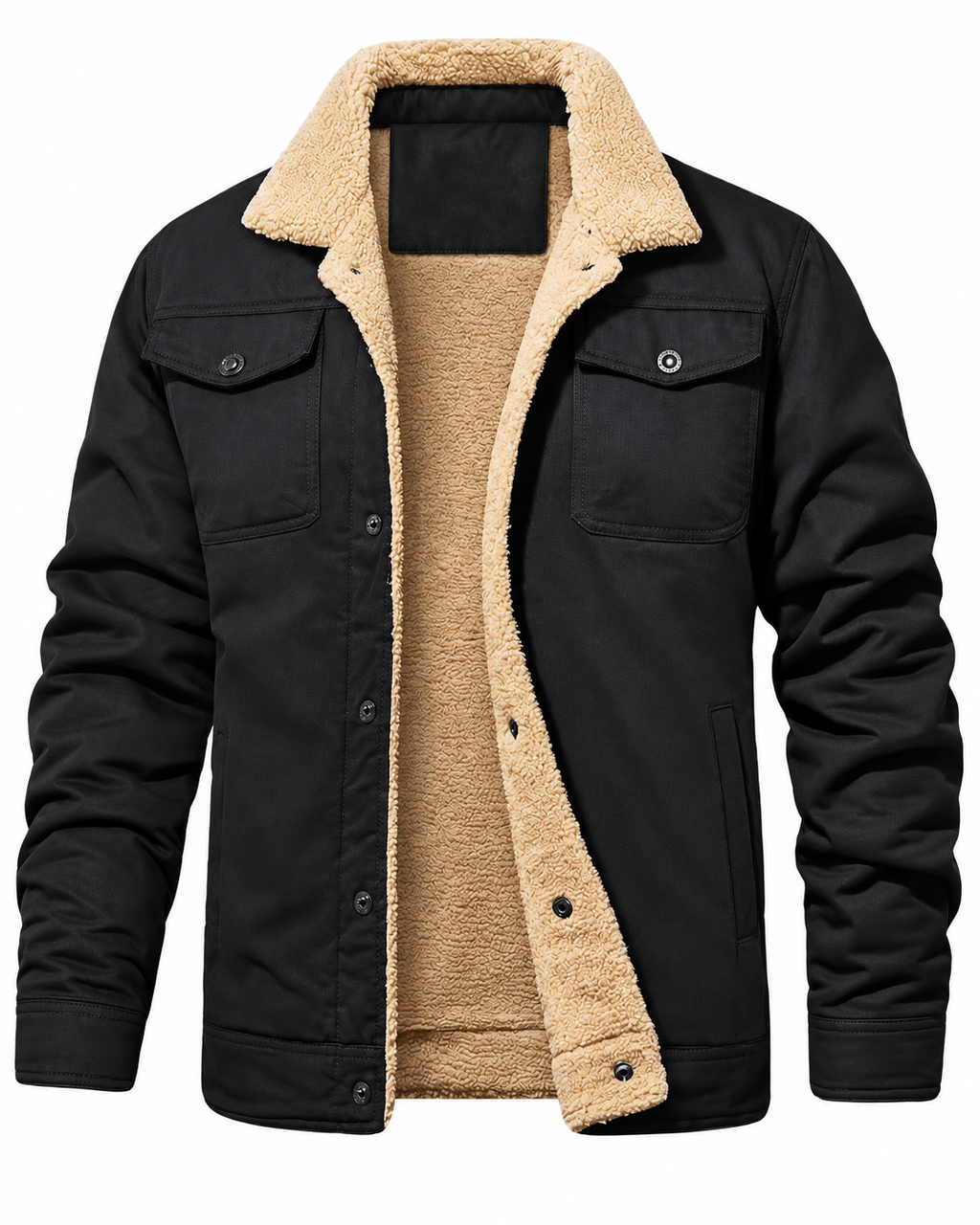 Men's fleece-lined winter truck driver work jacket - warm and cozy, easily handle today's cold.
