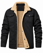 Men's fleece-lined winter truck driver work jacket - warm and cozy, easily handle today's cold.