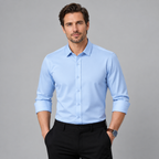Men's Stretch Dress Shirt - Wrinkle-Resistant Long Sleeve Business Casual Button-Down