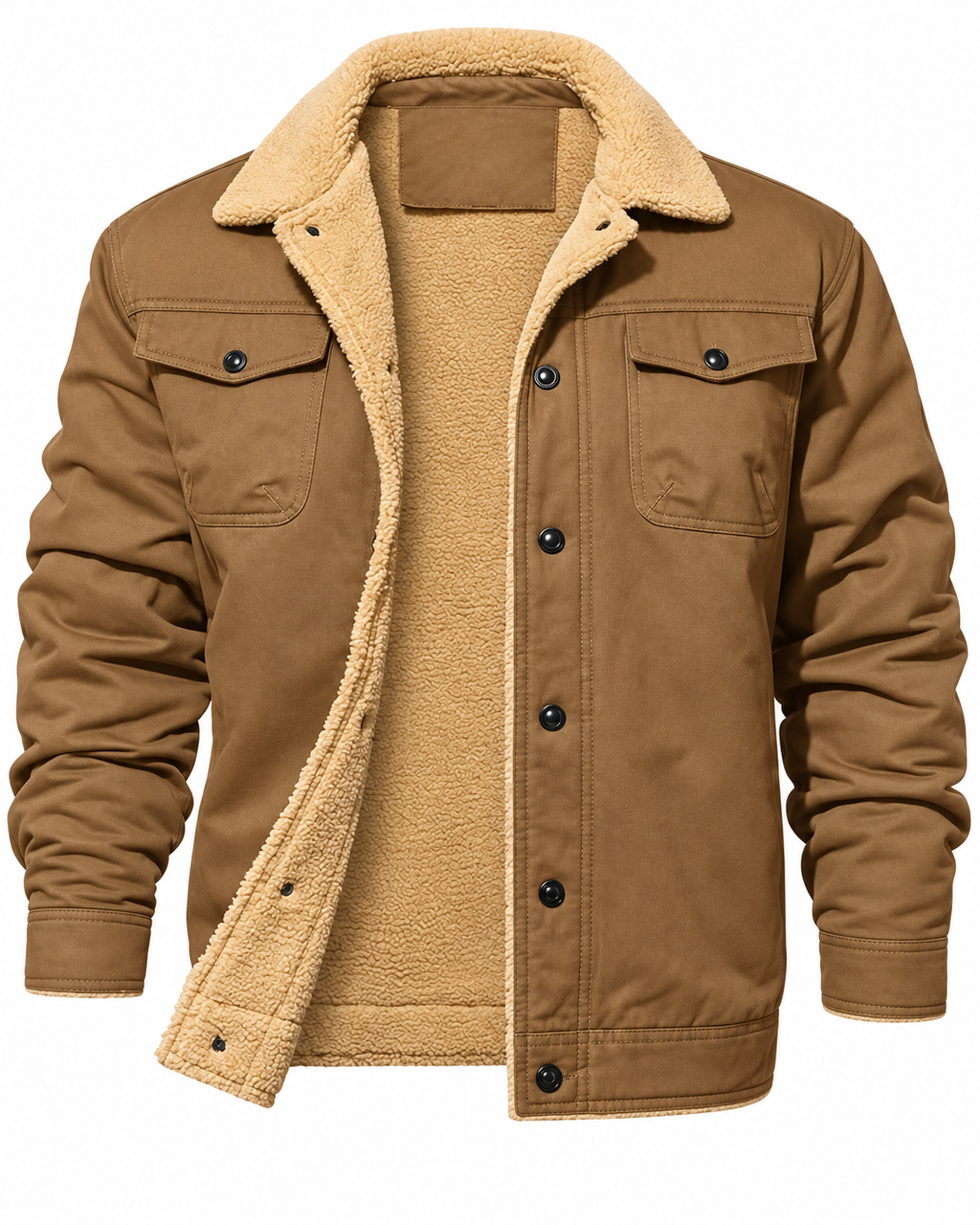 Men's fleece-lined winter truck driver work jacket - warm and cozy, easily handle today's cold.