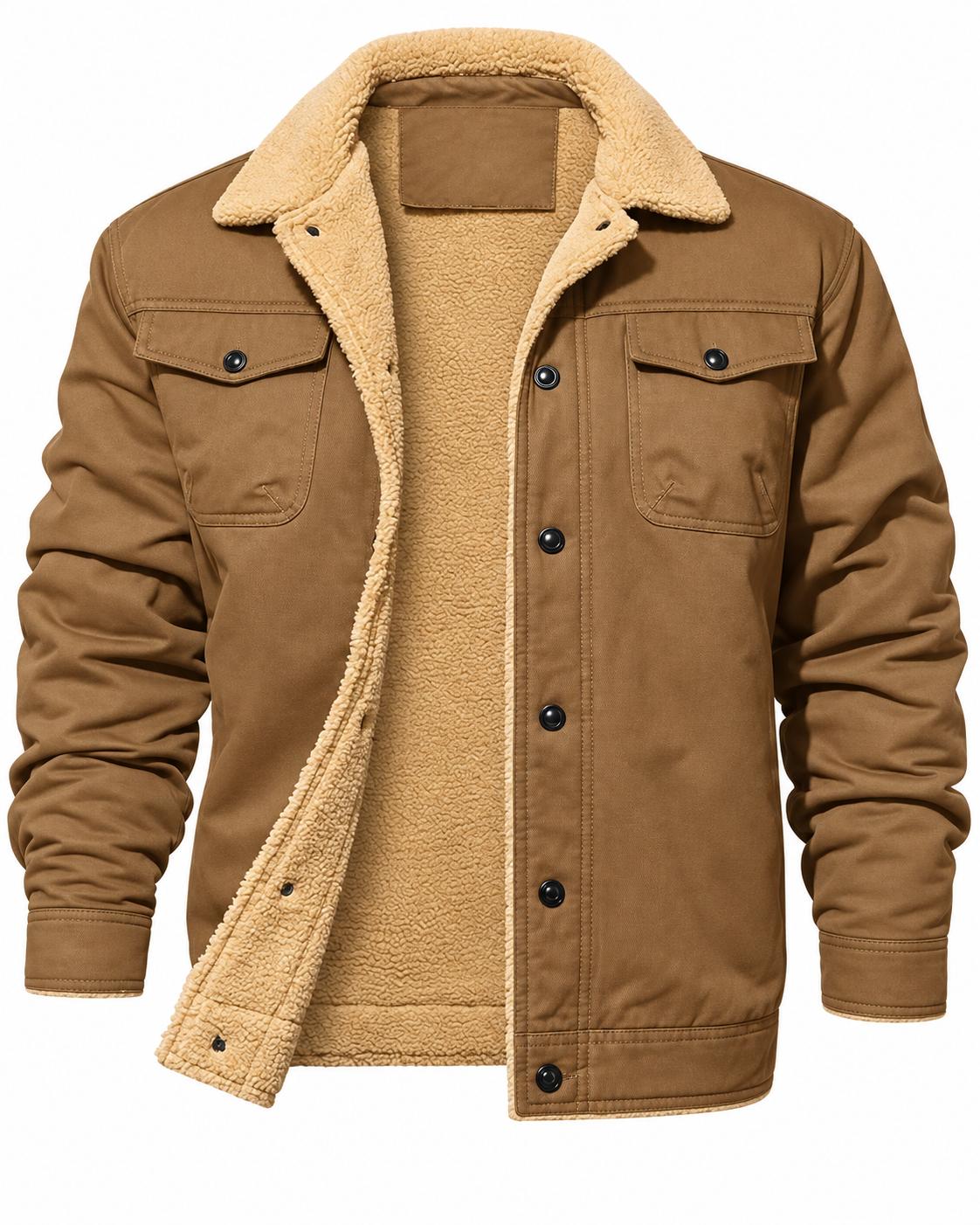 Men's fleece-lined winter truck driver work jacket - warm and cozy, easily handle today's cold.