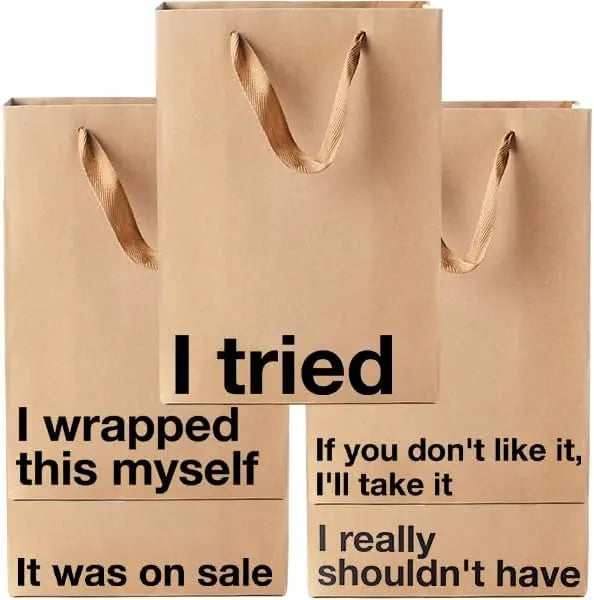 Funny Gift Bags -Set of 5- Snarky, Perfect for Gifts, Secret Santa, and Christmas