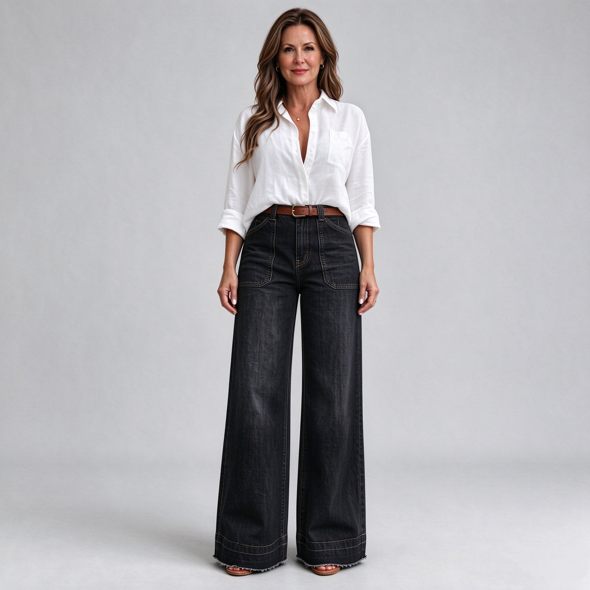Vintage High-Waisted Wide-Leg Denim Jeans | Ultra-Soft Comfort & Relaxed Fit