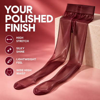 Women’s High-Waist Shiny Sheer Tights – Silky Stretch Pantyhose for Elegant Everyday & Evening Looks