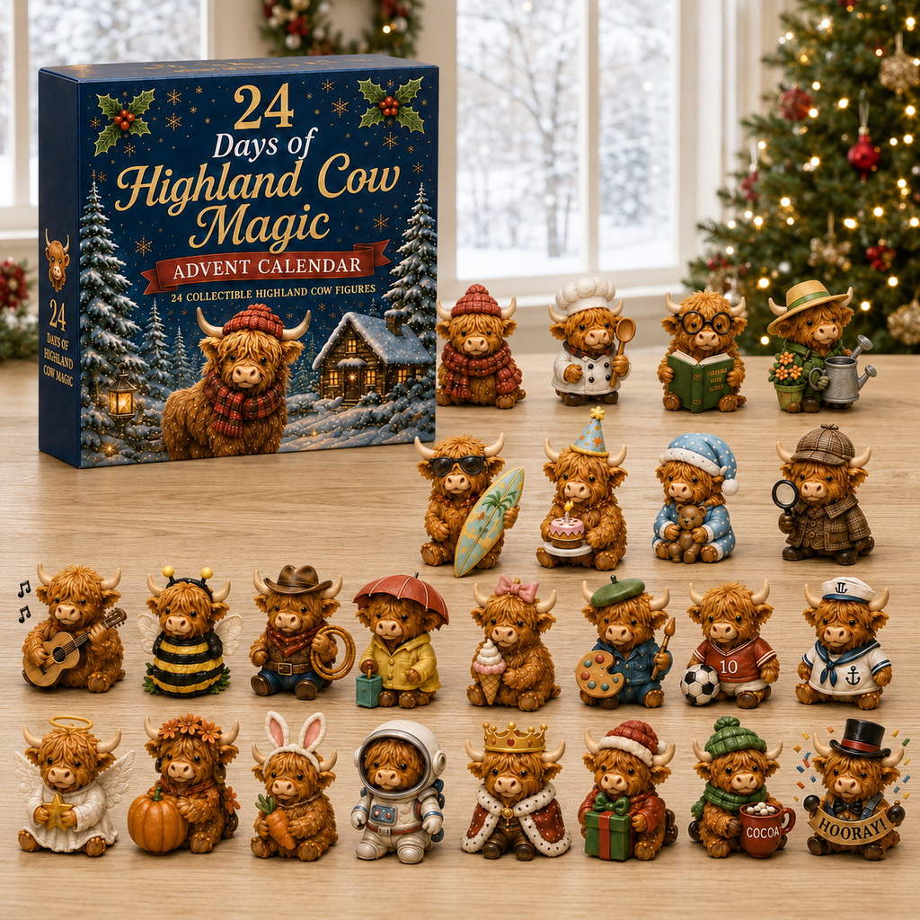 🔥LAST DAY 49% OFF-🐮 24 Days of Highland Cow Advent Calendar