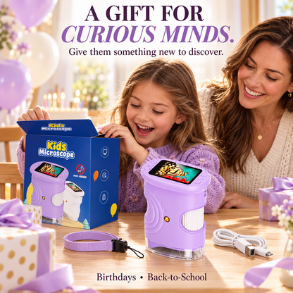 🔬 Kids’ 1000X Digital Microscope with 2.0″ Screen & Photo/Video Capture