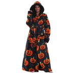 Treavhds™ Hooded Long Leopard Print Bathrobe - Thickened Flannel Fabric