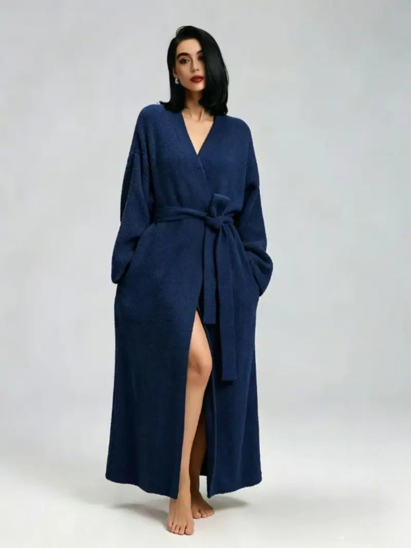 Women’s Long Fleece Robe – Soft Cozy Wrap Loungewear