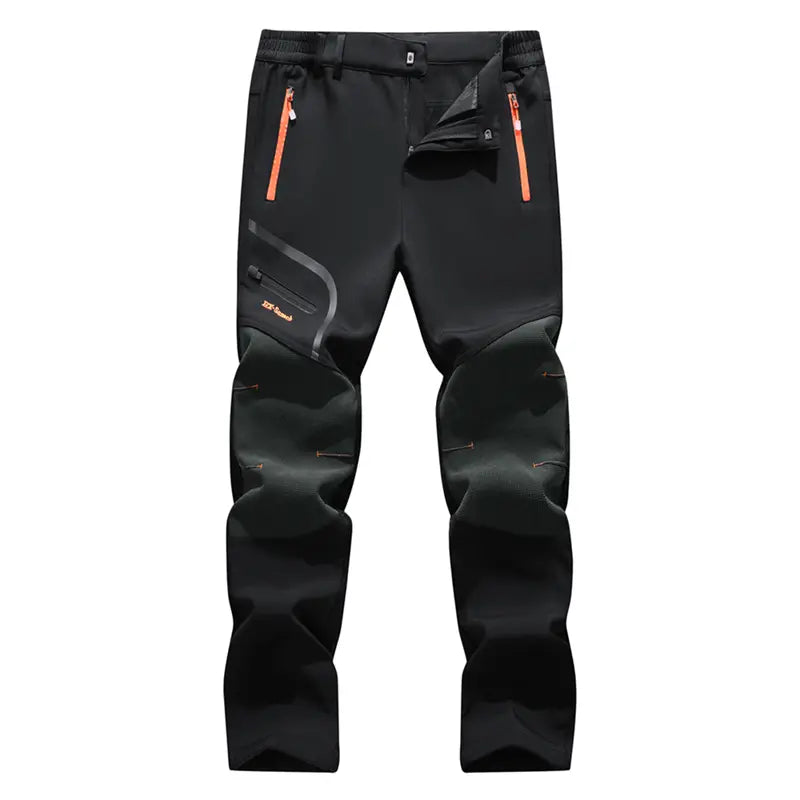 🏔️ Men's Thermal Fleece Waterproof Softshell Hiking Pants | Heavy-Duty Winter Cargo