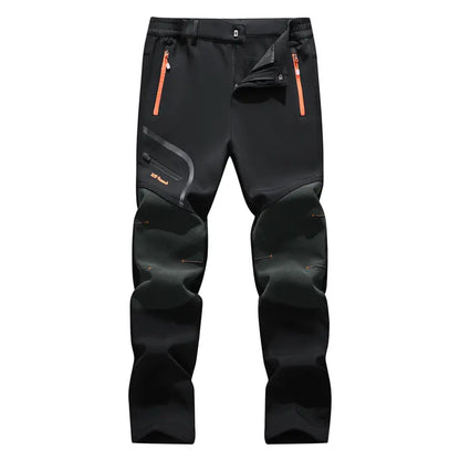 🏔️ Men's Thermal Fleece Waterproof Softshell Hiking Pants | Heavy-Duty Winter Cargo
