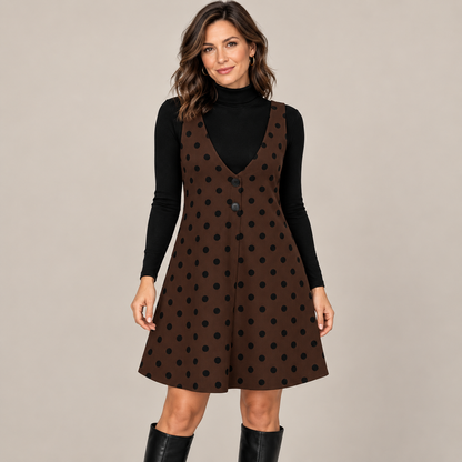 Women's Fall Leopard Print Two-Piece Layered Dress Set
