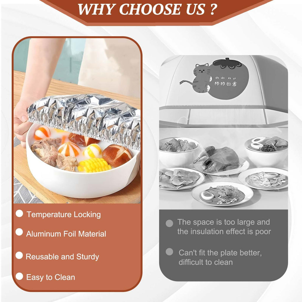 Reusable Insulated Aluminum Foil Food Covers