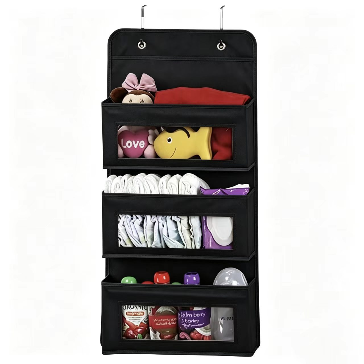 Large capacity hanging storage bag behind the door