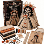 DIY Day of the Dead Butterfly Skull Doll Sewing Kit – Complete Craft Set