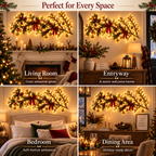 Remote-Controlled Lighted Branch Wall Decor - Flexible DIY Holiday Decorating