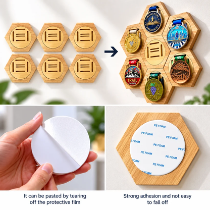 🏆✨No-Drill Wooden Medal Display Holder – Celebrate Every Achievement! 🎉