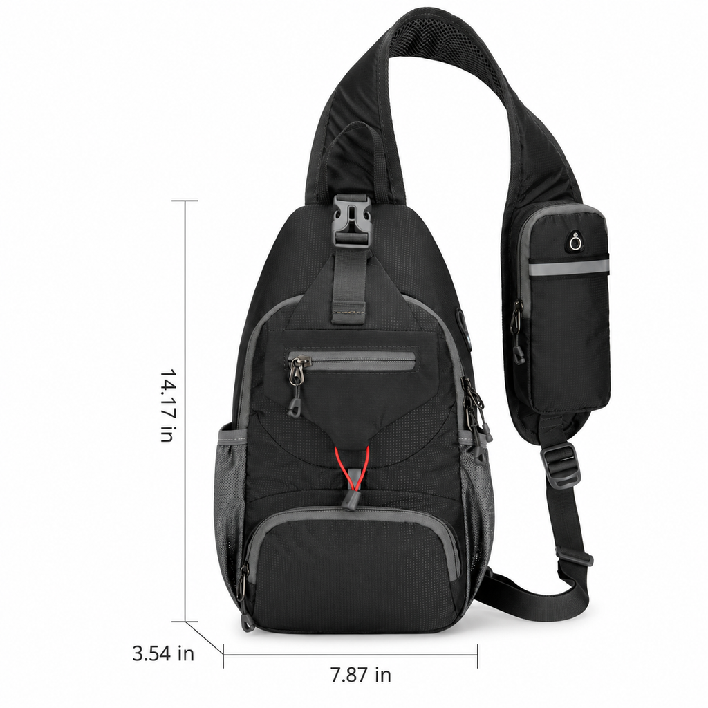 Lightweight Multi-Functional Crossbody Shoulder Bag with Zipper