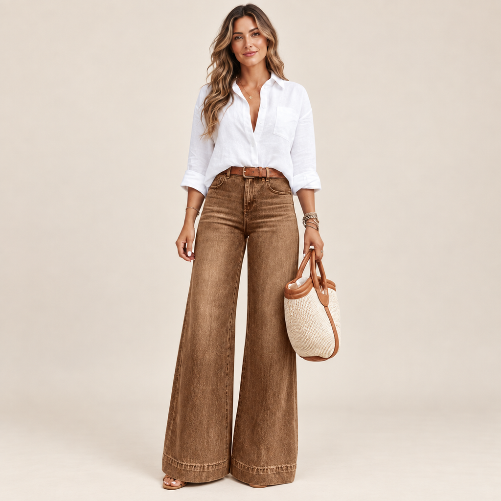 High Waist Elastic Loose Fit Jeans | Casual Everyday Denim & All-Season Comfort